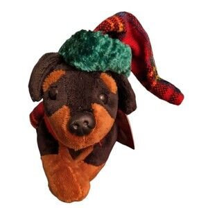 Ho Ho Hounds Ho-Ho Hounds Vintage Rottweiler Plush Christmas Stuffed Animal NEW
